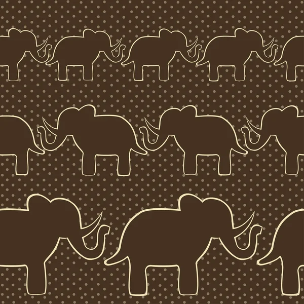 Oriental pattern with elephants — Stock Vector