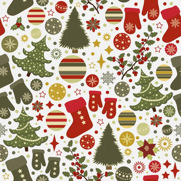 Seamless pattern with Christmas elements — Stock Vector