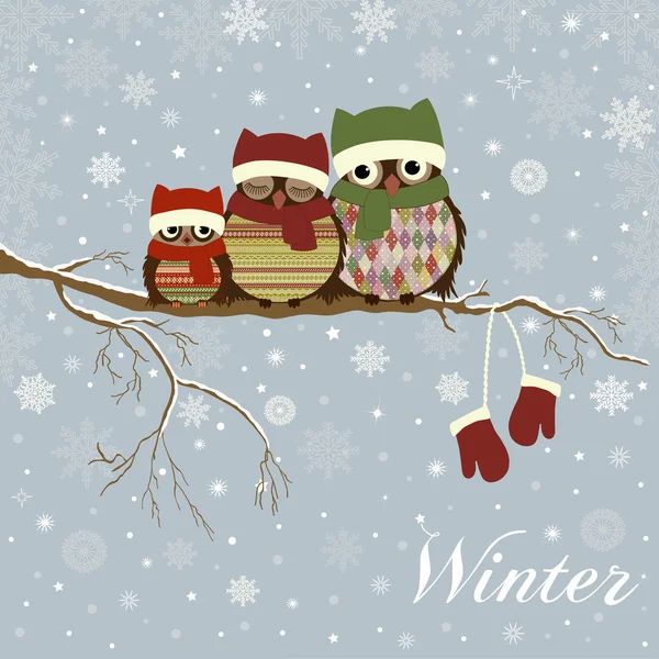 Noel kartı baykuşlar aile ile şube 