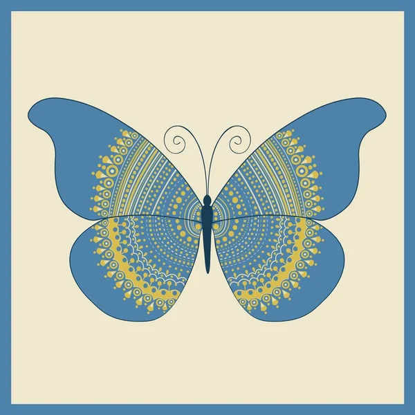 Fondo Con Mariposa Decorada Como Bandera Ucrania Vector de stock