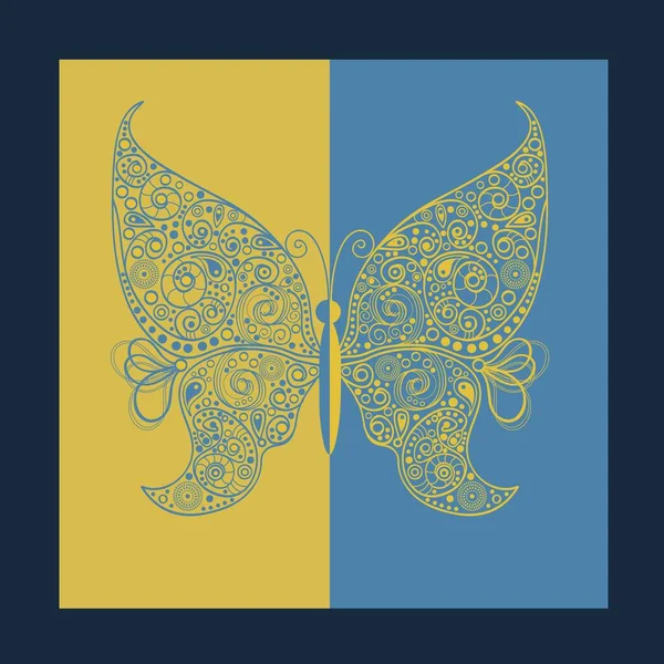 우크라 이나의 국기로서 장식용 나비가 로열티 프리 스톡 벡터