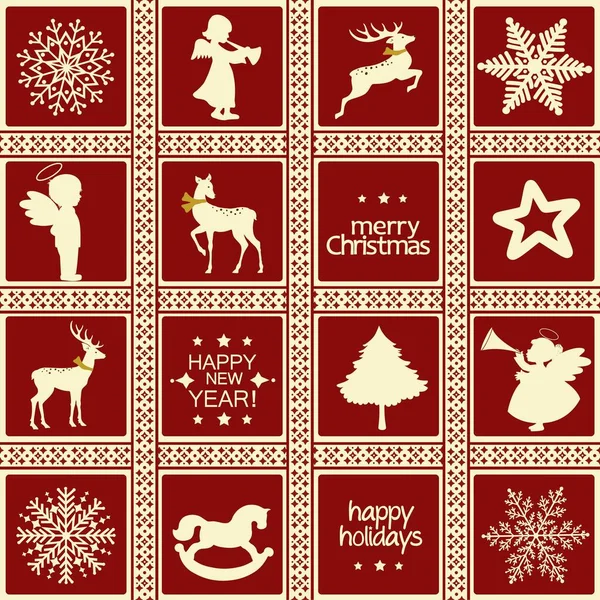 Patrón Navidad Con Elementos Navideños — Archivo Imágenes Vectoriales