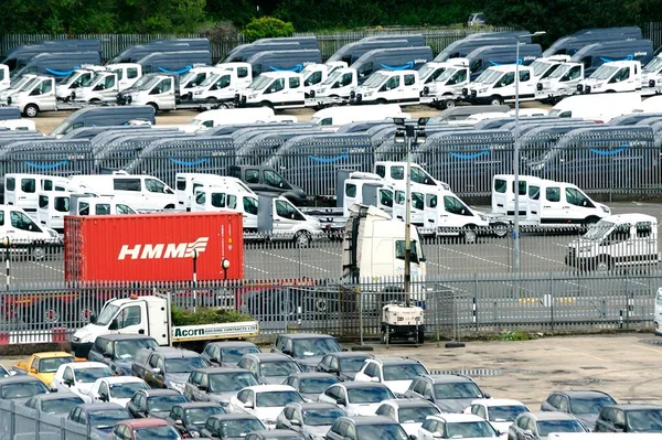 Southampton England Augusti 2021 Containervagn Ankommer Till Hamn — Stockfoto