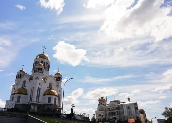 Ekaterinburg Rosja Maj Kościół Krwi Czci Wszystkich Świętych Olśniewający Rosji — Zdjęcie stockowe