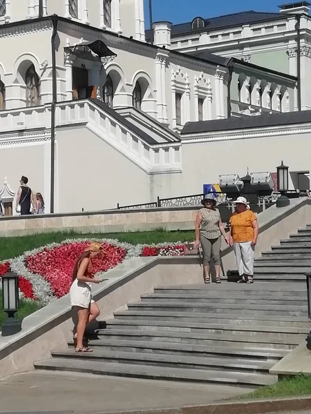 Calles Kazán Vista Ciudad Día Verano Edificios Arquitectura Ciudad Kazán — Foto de Stock