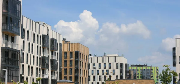 Innopolis, Rusya - 11 Haziran 2018: Kazan ilçesindeki It-Village 'da modern bina. Tataristan 'daki Innopolis şehri. Innopolis 'teki konut binaları.