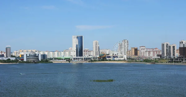 Kazan Tatarstan Russia Juli 2021 Pemandangan Panorama Kazan Sungai Kazanka Stok Lukisan  