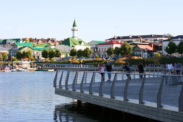 Danau Nizhny Kaban Kazan Tatarstan Rusia Juli 2021 Tanggul Dari Stok Gambar