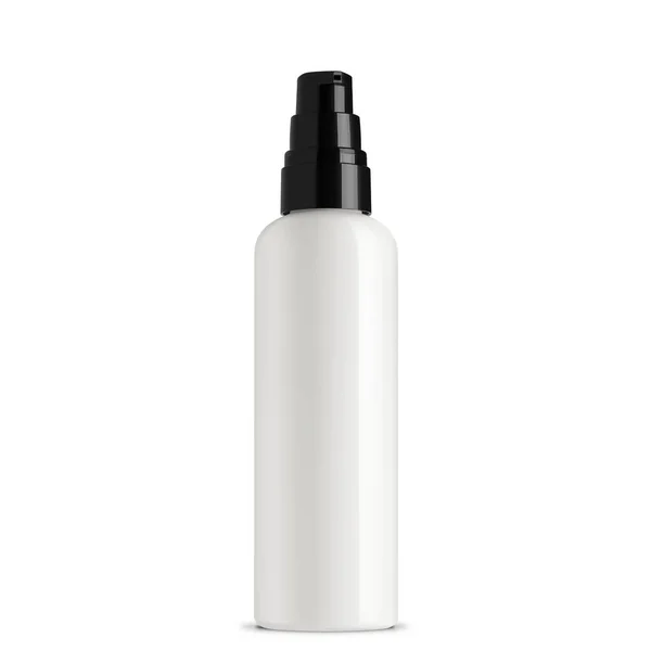 Frasco Branco Shampoo Isolado Fundo Branco — Fotografia de Stock