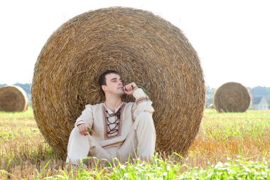 Young man in national belorussian costume