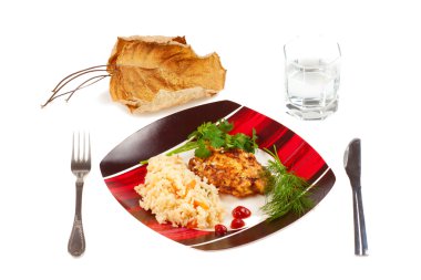 tabak pilav ve kızarmış biftek