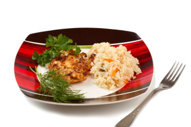 tabak pilav ve kızarmış biftek