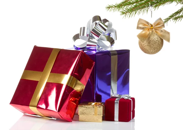 Boxes with christmas gifts — Stock Photo, Image