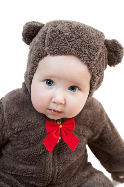 Beautiful baby in costume of bear — Stock Photo, Image