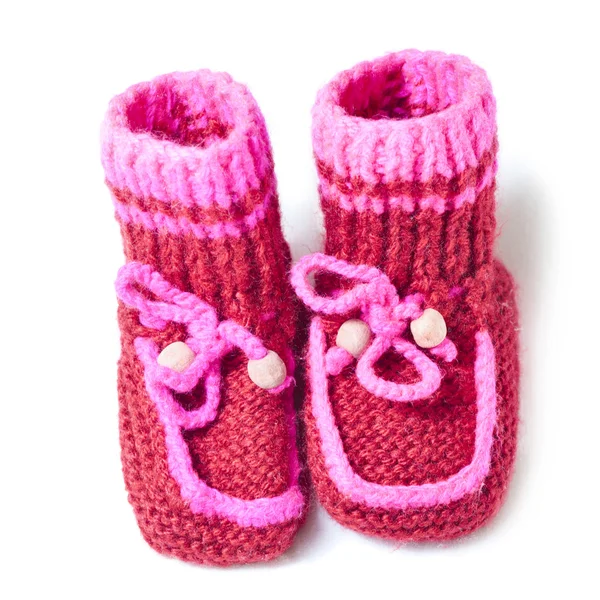 Pletená dětská obuv — Stock fotografie