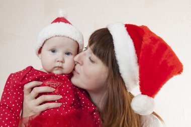 Anne ve çocuk Noel kutlaması