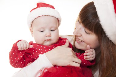 Anne ve çocuk Noel kutlaması