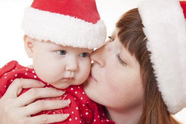 Anne ve çocuk Noel kutlaması