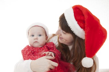 Anne ve çocuk Noel kutlaması