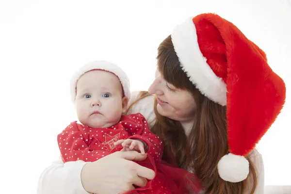 母と子がクリスマスを祝う — ストック写真