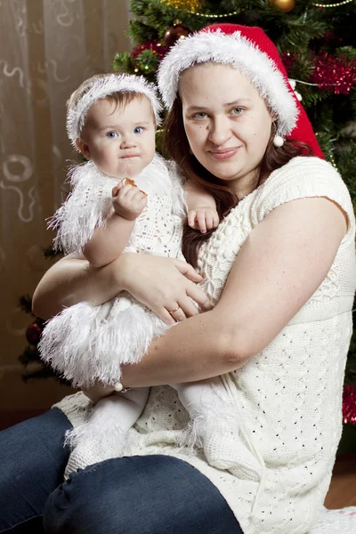 Happy little baby with her mother — Stock Photo, Image