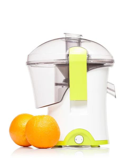Juicer with two fresh oranges — Stock Photo, Image