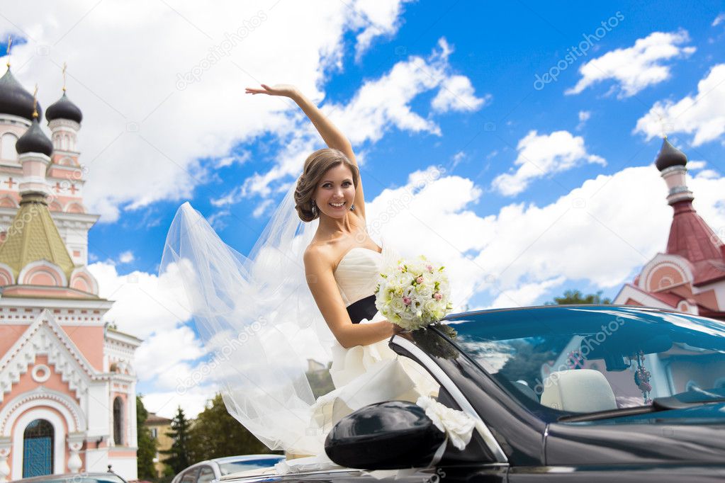 Beautiful young happy bride