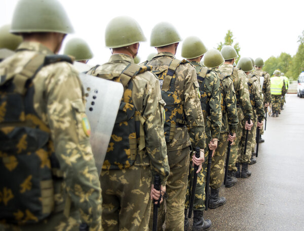 formation of soldiers of internal troops