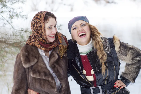 Young women funny laughing — Stock Photo, Image