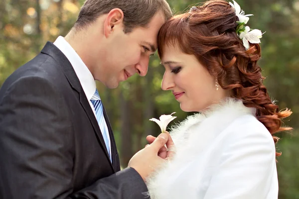 Happy bride and groom — Stock Photo, Image