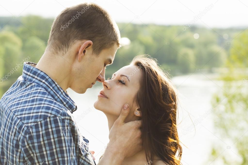 Beautiful young couple embracing