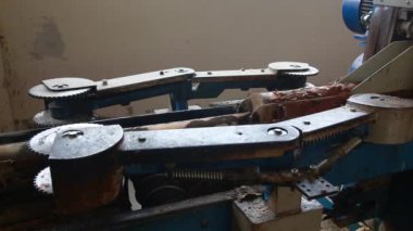 Tahta üretim fabrikasında testere makinesi..