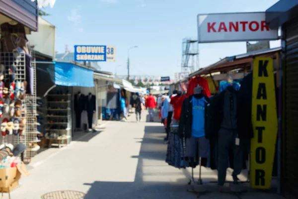 Αγορά Επί Της Οδού Kawaleryjska Στο Bialystok Πολωνία Χρησιμοποιείται Φόντο — Φωτογραφία Αρχείου