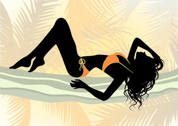 Sahilde bikinili bir kız