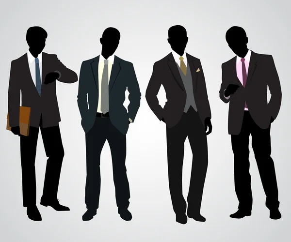 Quatre silhouettes d'homme d'affaires — Image vectorielle