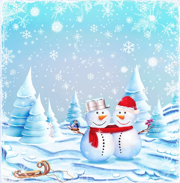 Snow Couple — Stock Photo, Image