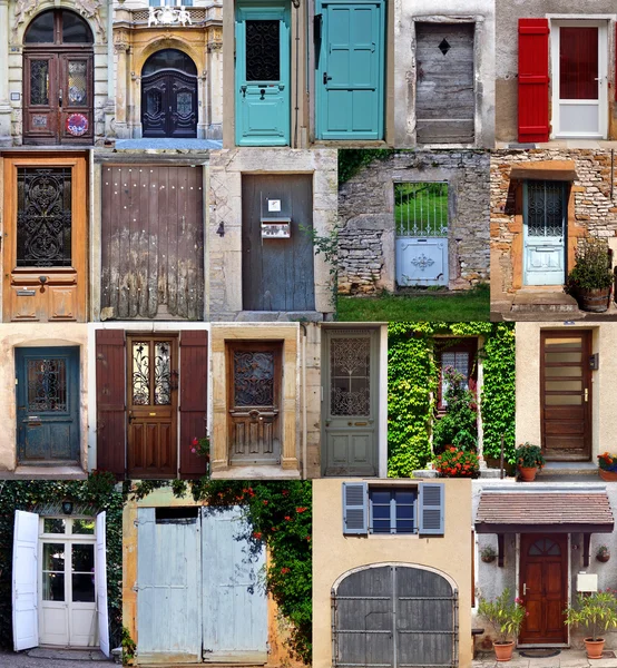 Colagem com as portas do francês — Fotografia de Stock