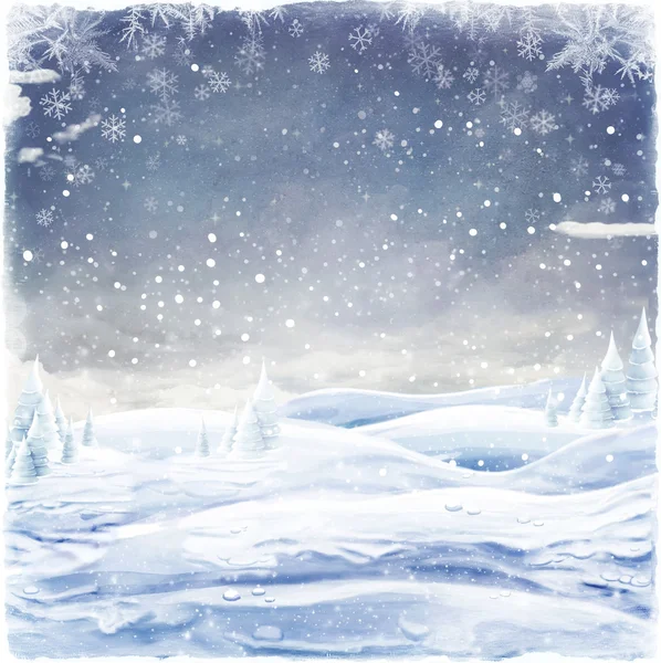 Abstrakt jul bakgrund med snöflingor — Stockfoto