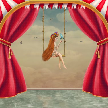 Salıncaktaki küçük kız