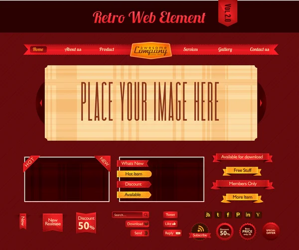 Retro web öğesi — Stok Vektör