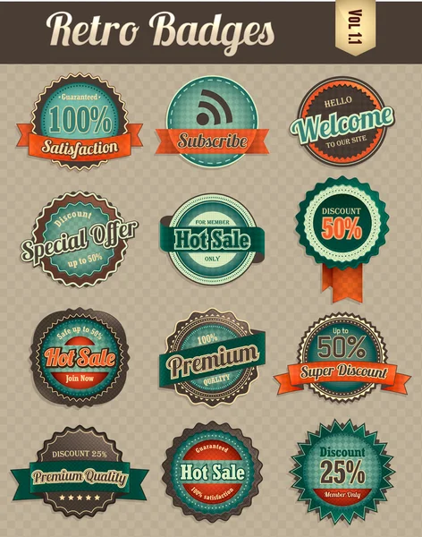 Retro Badges Vol 1-1 — Stockvector