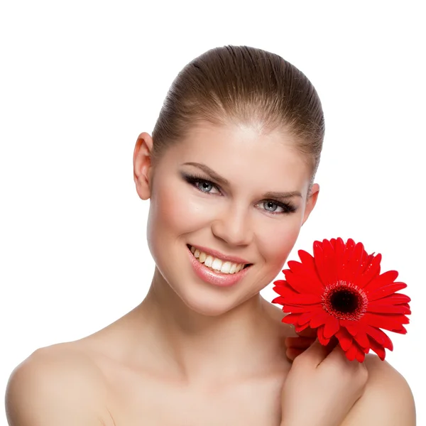 Schönheit Frau mit Blume — Stockfoto