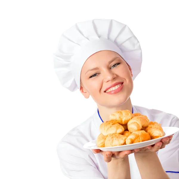Bäckerin in Uniform — Stockfoto