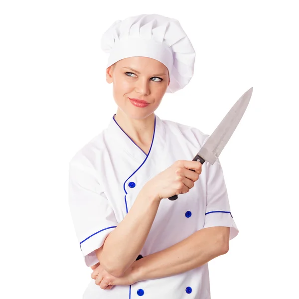 Chef mujer cocinero — Foto de Stock