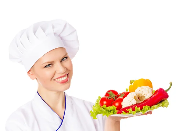 Chef mujer cocinero — Foto de Stock