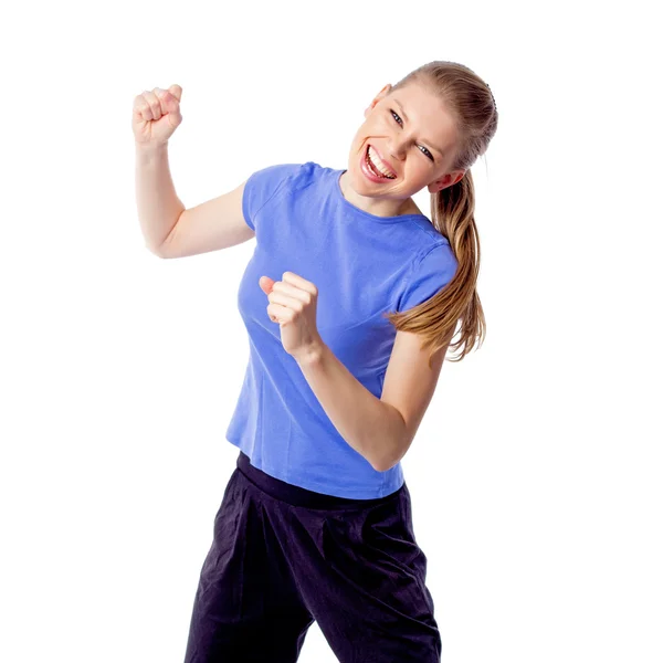 Happy zumba fitness instructor — Stock Photo, Image