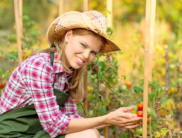 Žena zahradník — Stock fotografie