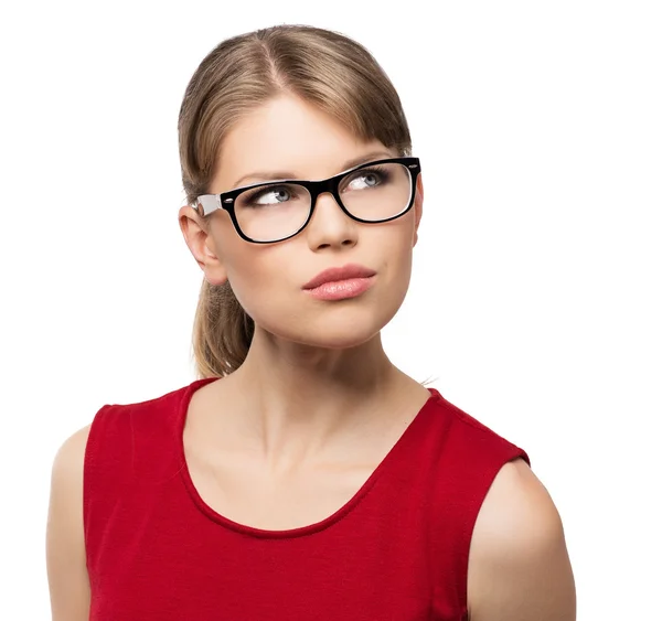 Modefrau mit Brille — Stockfoto