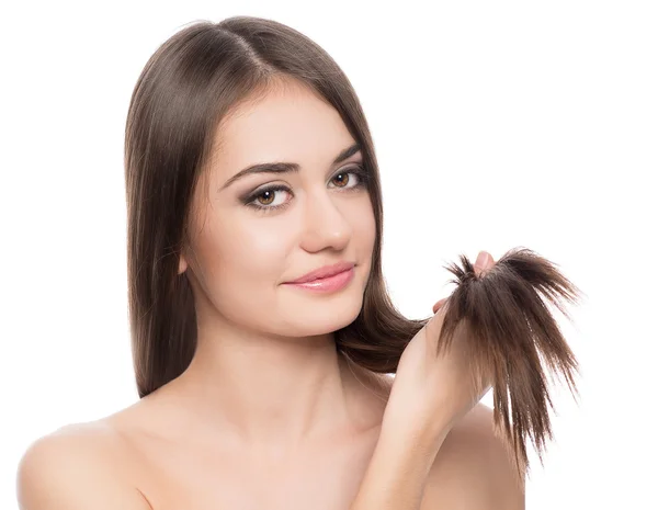 Szépség modell, hosszú egészséges haj — Stock Fotó