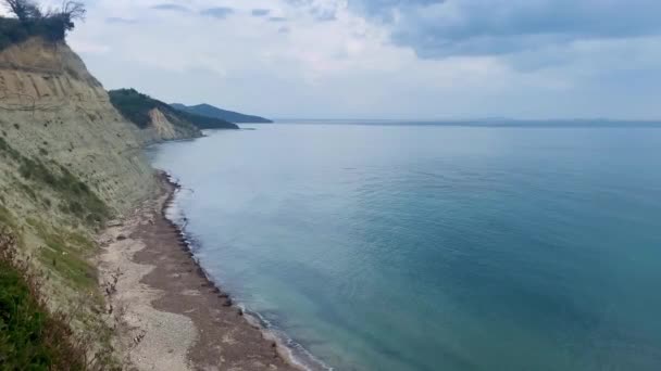 Vista aerea Capo di Rodon natura paesaggio marino Albania destinazione turistica — Video Stock